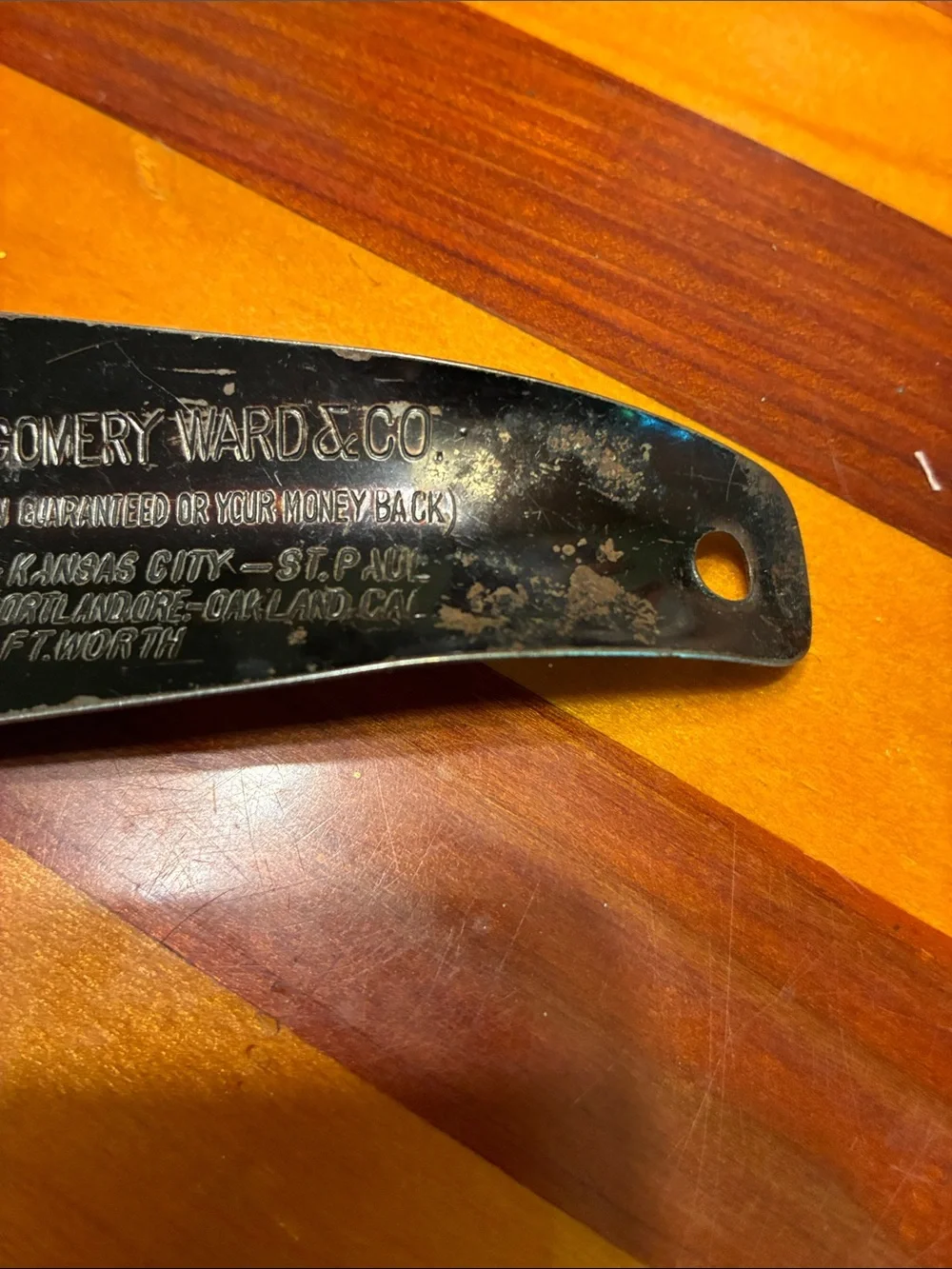 Montgomery Ward Vintage Metal Shoe Horn - Black